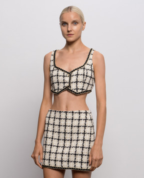 Twinset Ivory checked tweed top 262TP2753