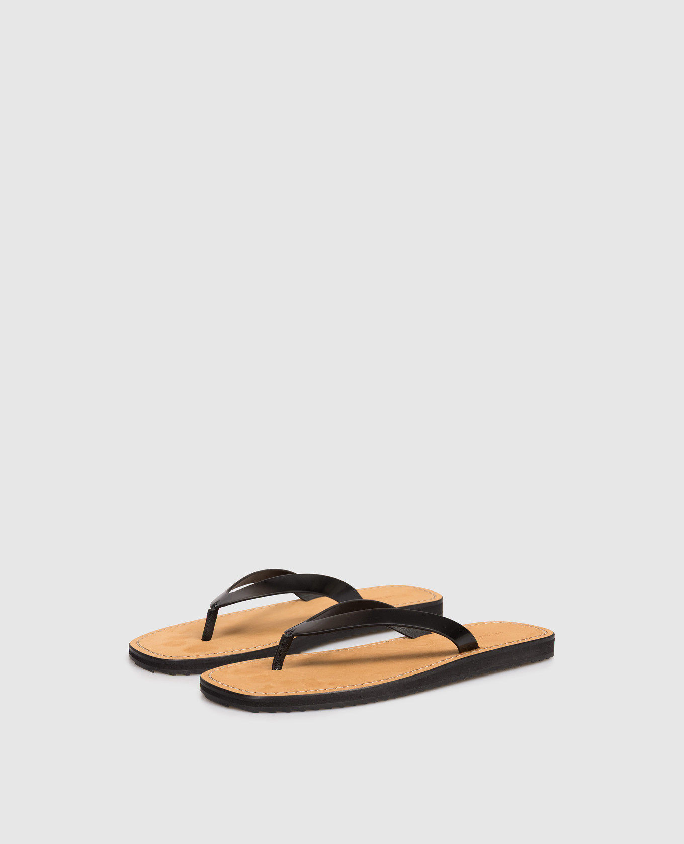 

Black Leather City Flip Flop The Row