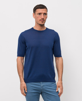 Castangia dal 1850 Blue silk t-shirt DBGRL2S26