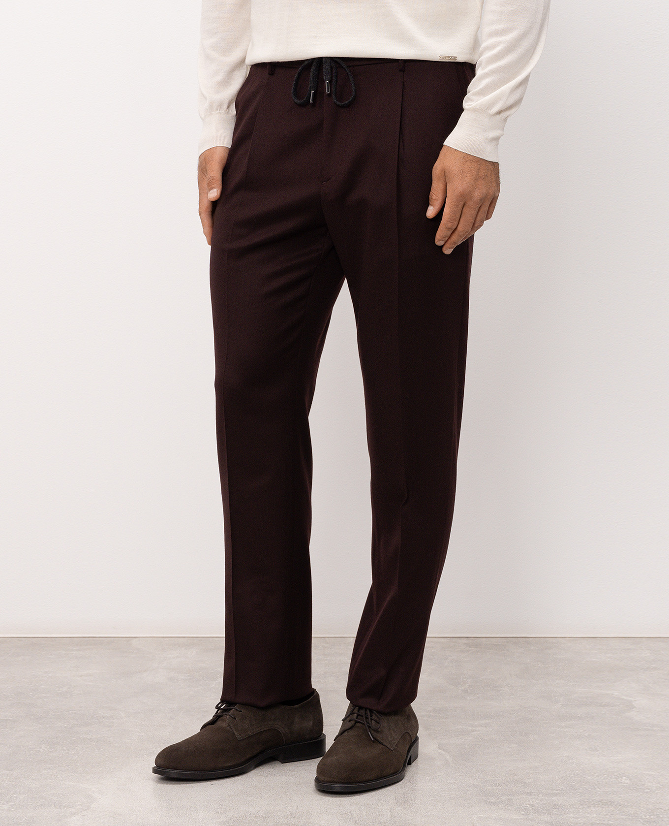 Burgundy wool pants Peserico 3