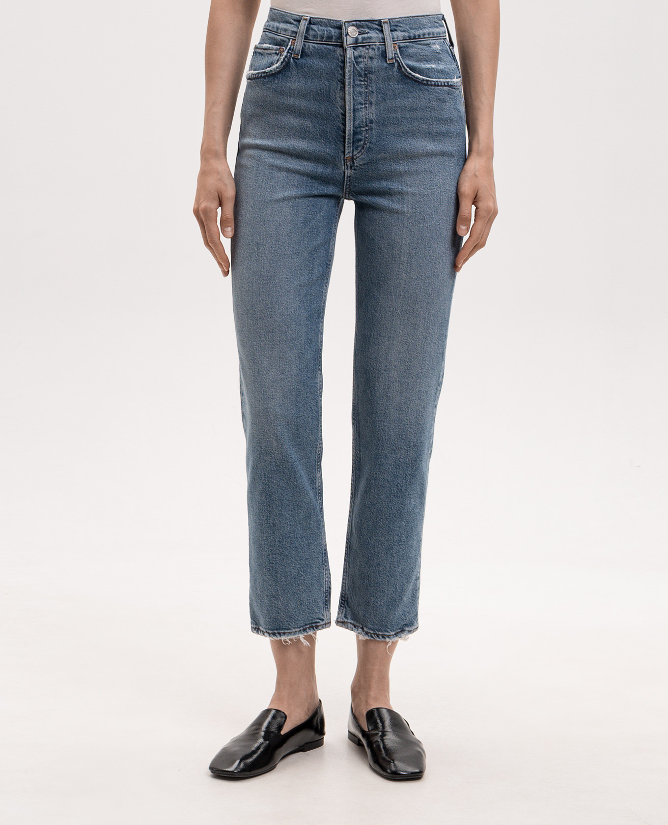 

90' blue jeans with a frayed effect AGOLDE, Light blue