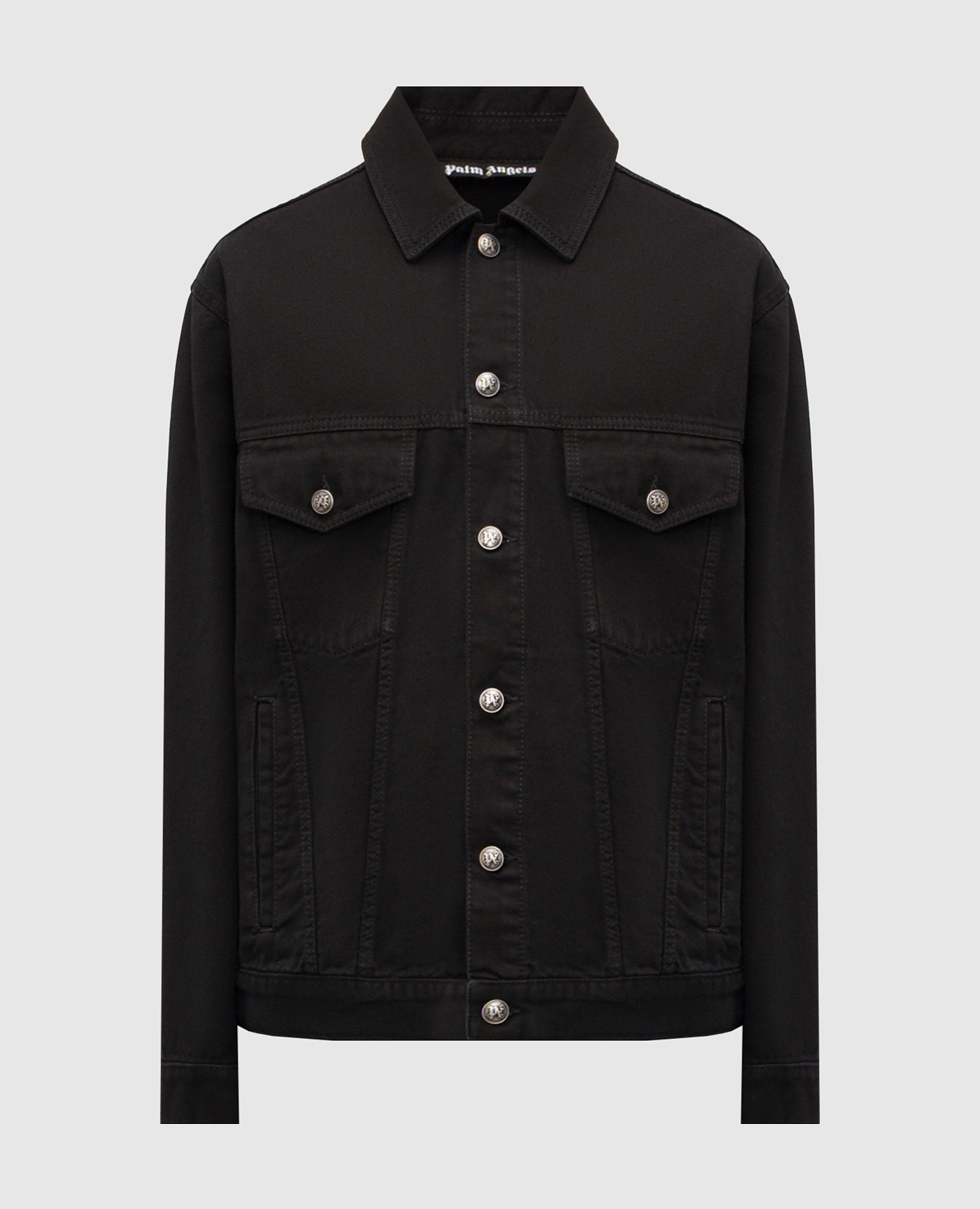 

Black denim jacket with logo Palm Angels