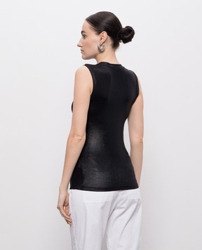 Peserico Black T-shirt with monil chain E08700J001116
