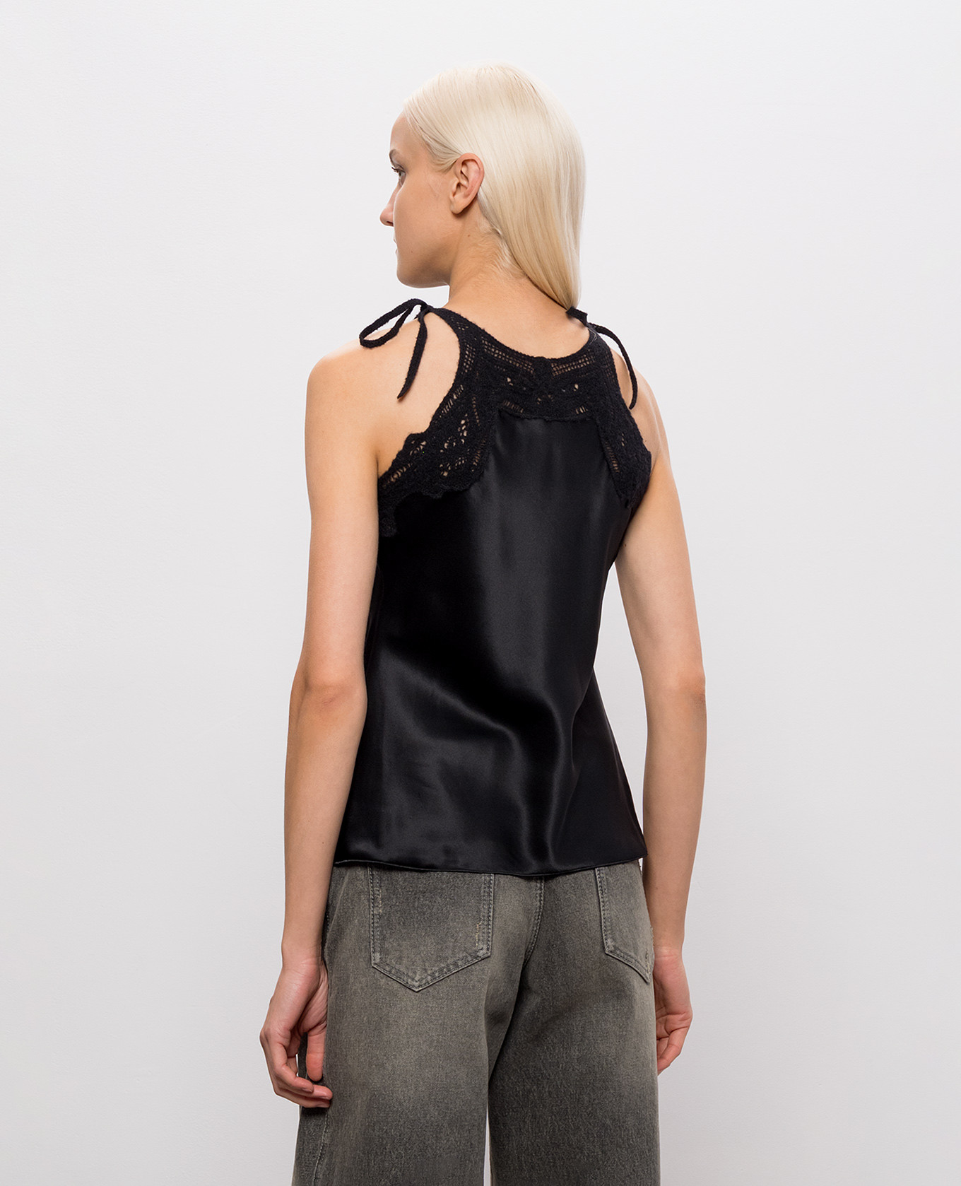 Black silk top Ermanno Scervino 4