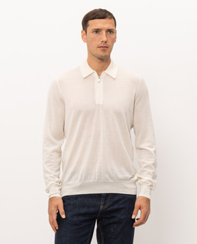 Enrico Mandelli Ivory wool polo shirt 4K167A5274
