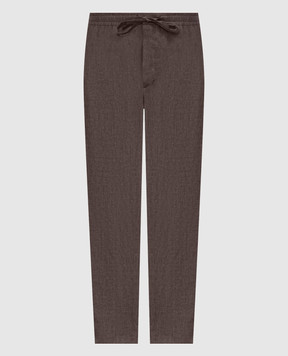 Canali Brown linen pants AE05958U97003
