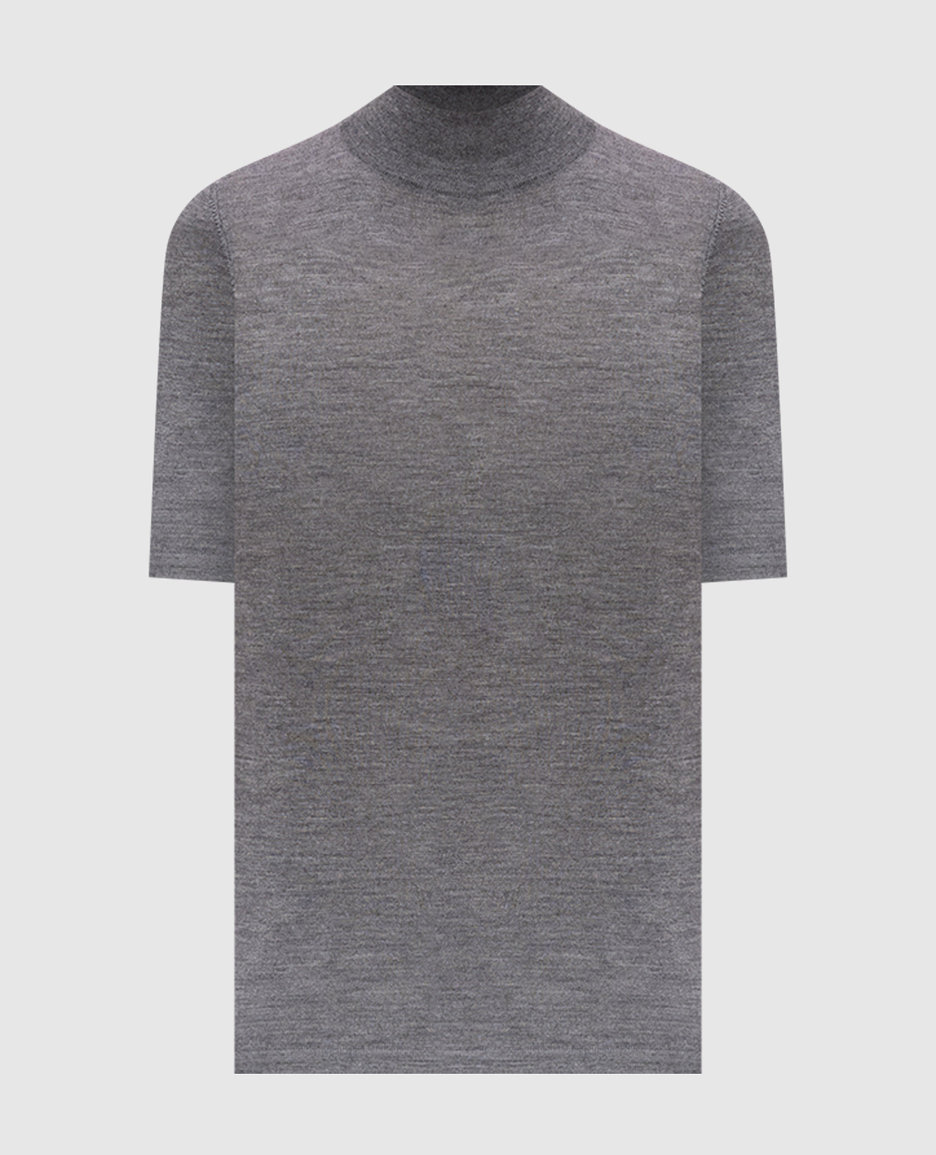 Grey melange cashmere and silk top