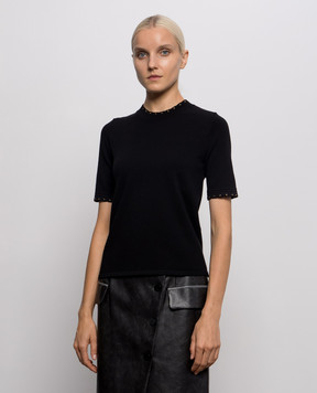 Twinset Black top with logo plate 262TP3097