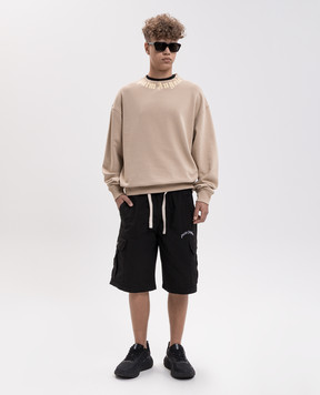 Palm Angels Beige sweatshirt with logo print PAMBA003FL001