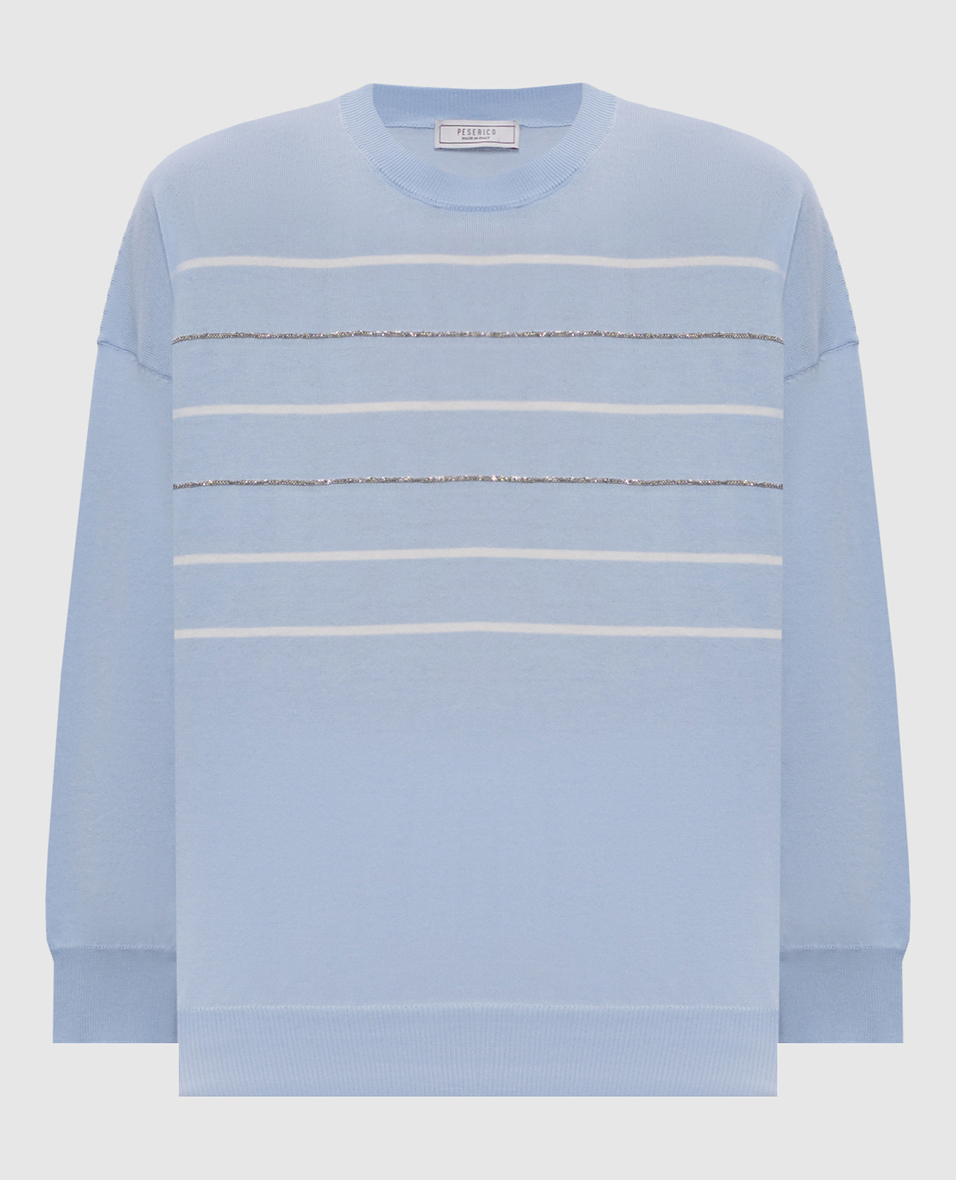 

Blue jumper with monil chain Peserico, Light blue