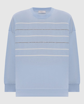 Peserico Blue jumper with monil chain A99087F149234S