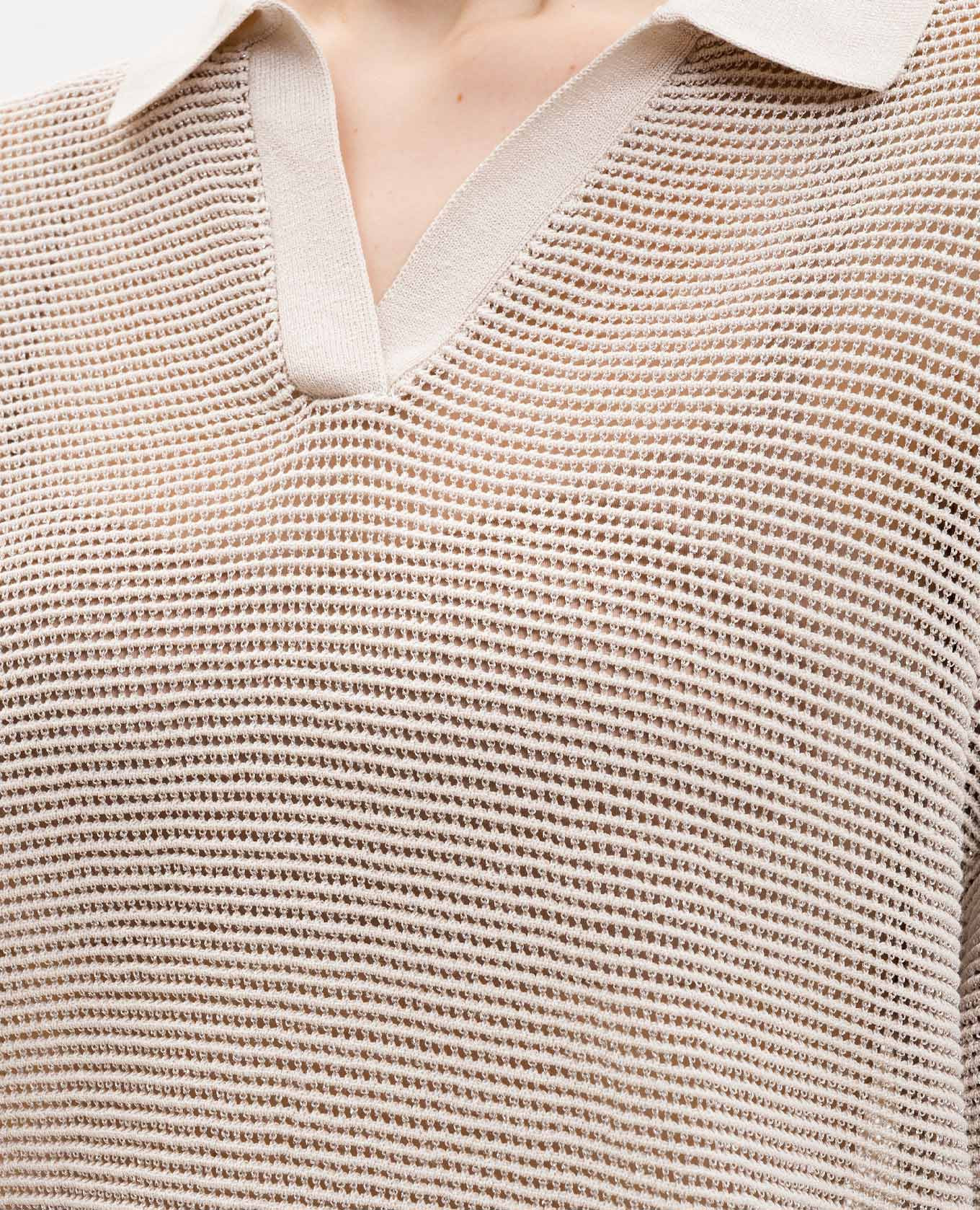 

Beige top with polo collar Peserico