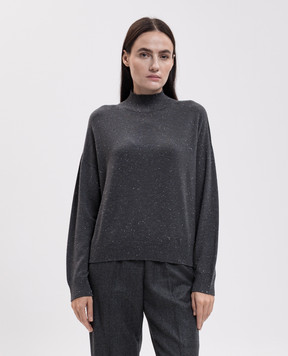 Peserico Gray wool sweater with lurex A99270F1809771