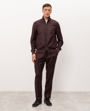 CAPOBIANCO Burgundy wool and cashmere tracksuit 21M476FA0021M808FA00