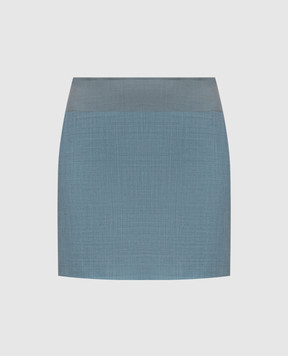 Maison Margiela MM6 Blue wool skirt S62MC0016M35884
