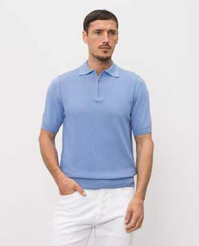 Cashmere&Whiskey Blue patterned polo shirt CH104Z