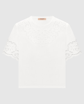 Twinset White T-shirt with Richelieu embroidery 261TP2440