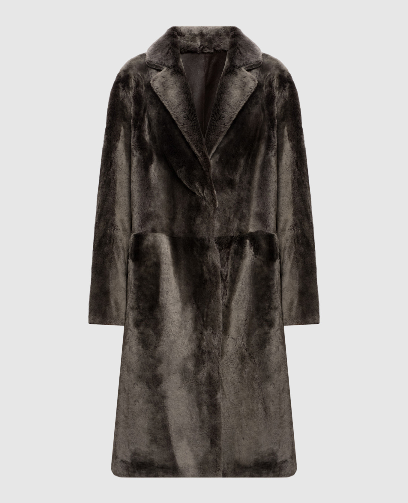 Brown double-sided sheepskin coat