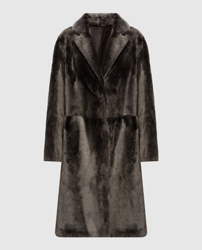 Yves Salomon Brown double-sided sheepskin coat 21WYM60504MESI