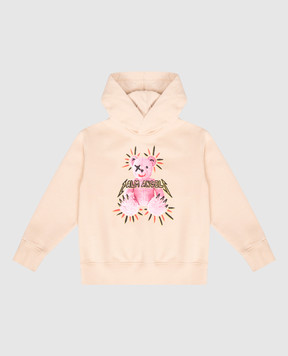 Palm Angels Children's beige hoodie Punk Bear PGBB015F25FLE003612
