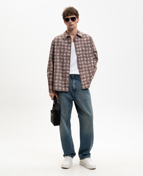 Axel Arigato Brown Distort Gingham Check Shirt A3876003