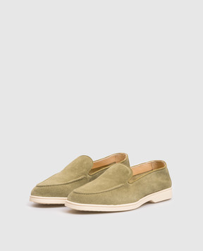 Doucal's Green suede loafers with logo DD8893JOANUY229