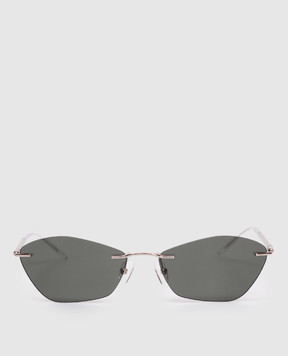 Alexander McQueen Silver T-Bar Slim Sunglasses 852610I3330