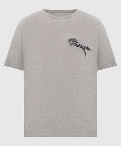 Camiseta estampada gris jaspeada
