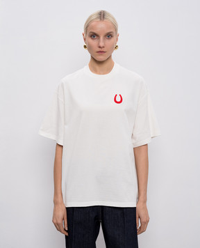 Jil Sander White T-shirt with embroidery J53GC0011J20347