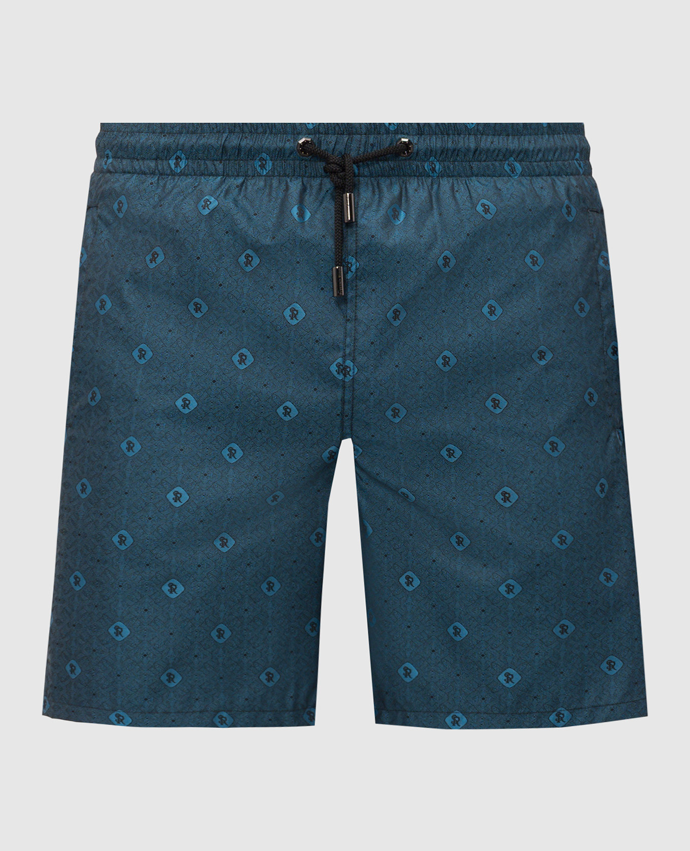 Turquoise printed swim shorts
