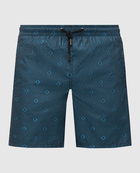 Stefano Ricci Turquoise printed swim shorts M6B6200050B65450