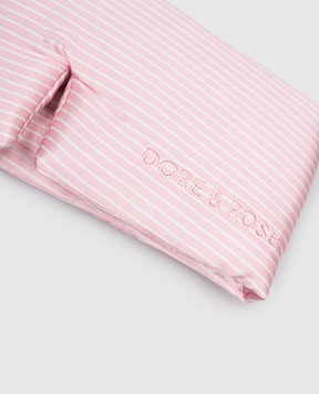 Dore & Rose Pink striped silk sleep mask DEEPSLEEPMASK