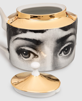 Fornasetti White porcelain teapot Tema e Variazioni P22Z345