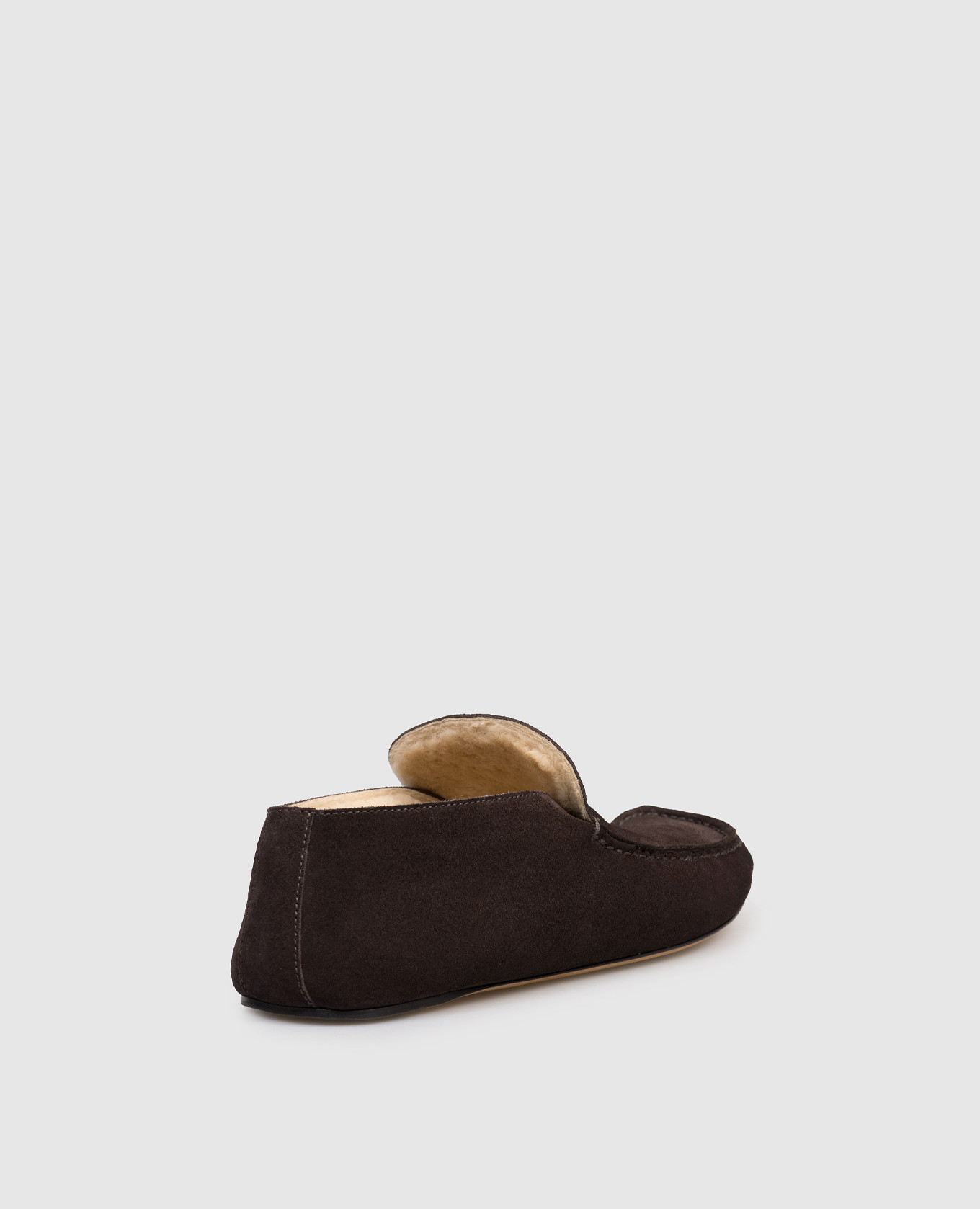 

Brown suede Leo moccasins with fur The Row