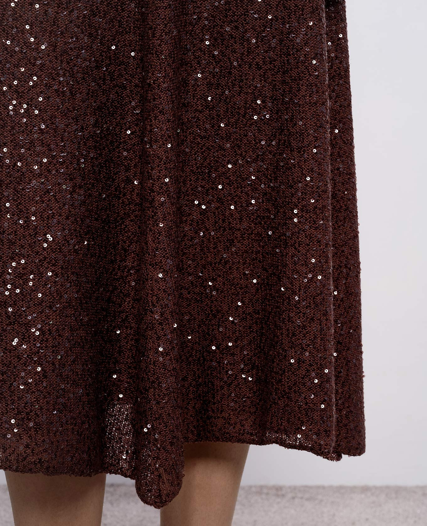 

Brown sequined linen, cashmere and silk skirt Brunello Cucinelli