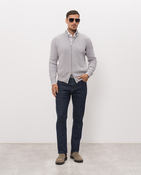 Cashmere&Whiskey Gray merino wool cardigan 83110