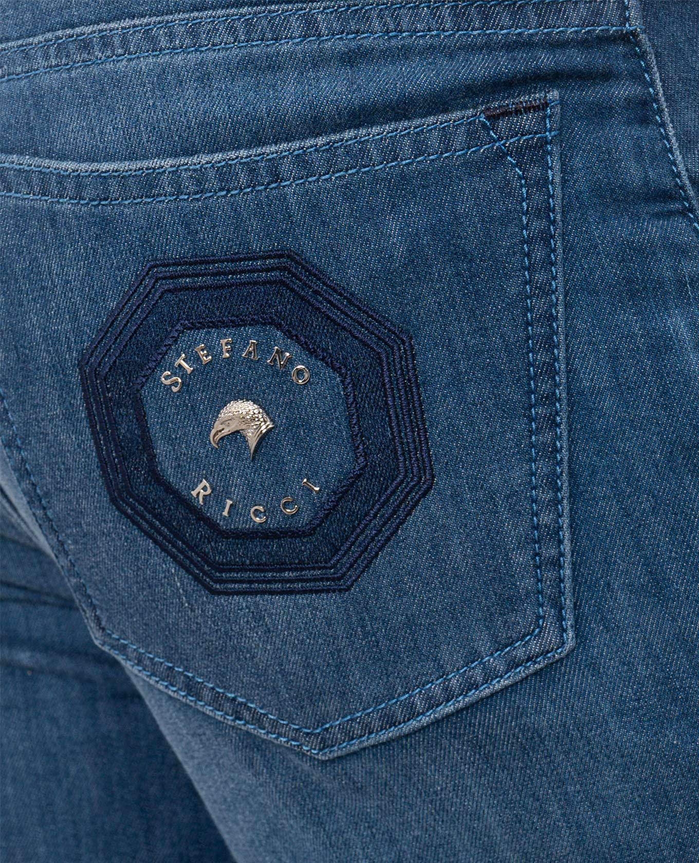 

Blue jeans with emblem Stefano Ricci