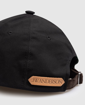 JW Anderson Black cap with monogram embroidery AC0417FA0485m