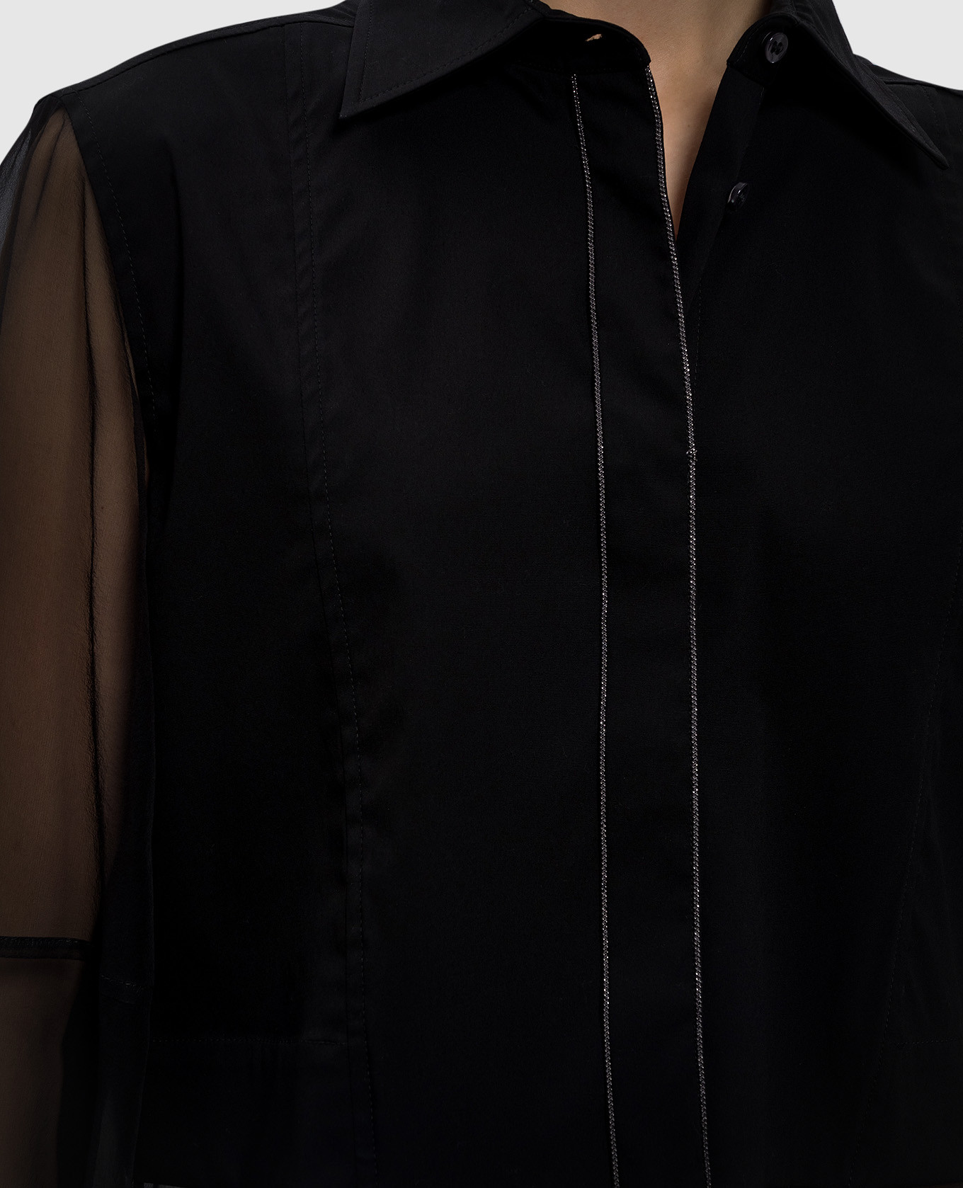 Black blouse with monil chain Brunello Cucinelli 5
