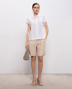 Peserico White silk blouse with applique E0603300Q308372