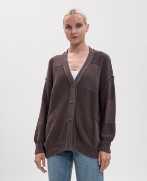 Max & Co Brown cardigan with embroidered inscription MCODONNOLA