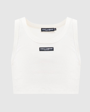 Dolce&Gabbana Ivory ribbed top F8W40TFU7AV