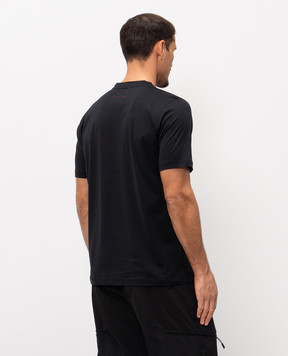 Kiton Navy T-shirt with embroidered logo UMK1274