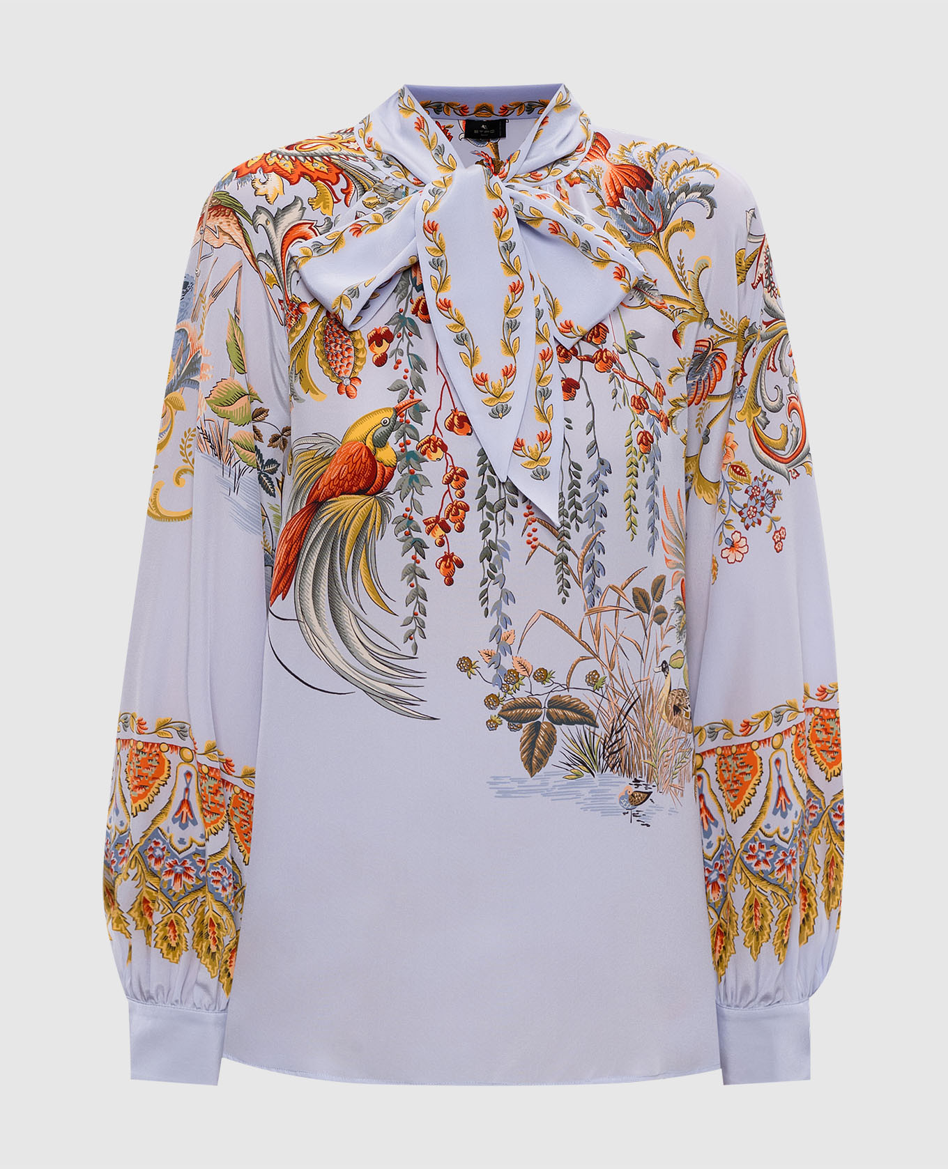 

Blue printed silk blouse Etro, Light blue