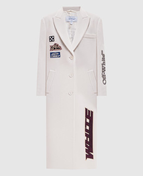 Off-White Black wool coat with stripes 2FG00472T