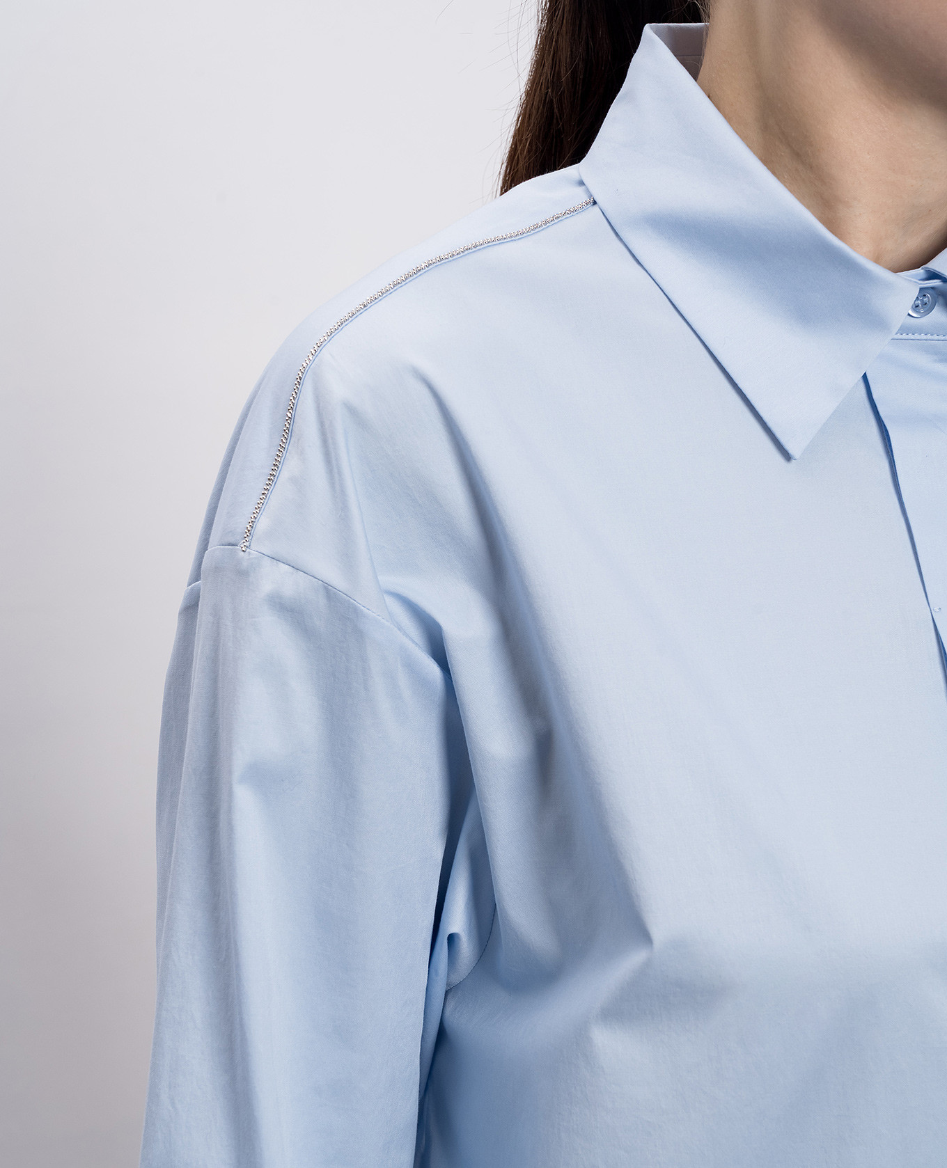 

Blue shirt with a monil chain Peserico, Light blue