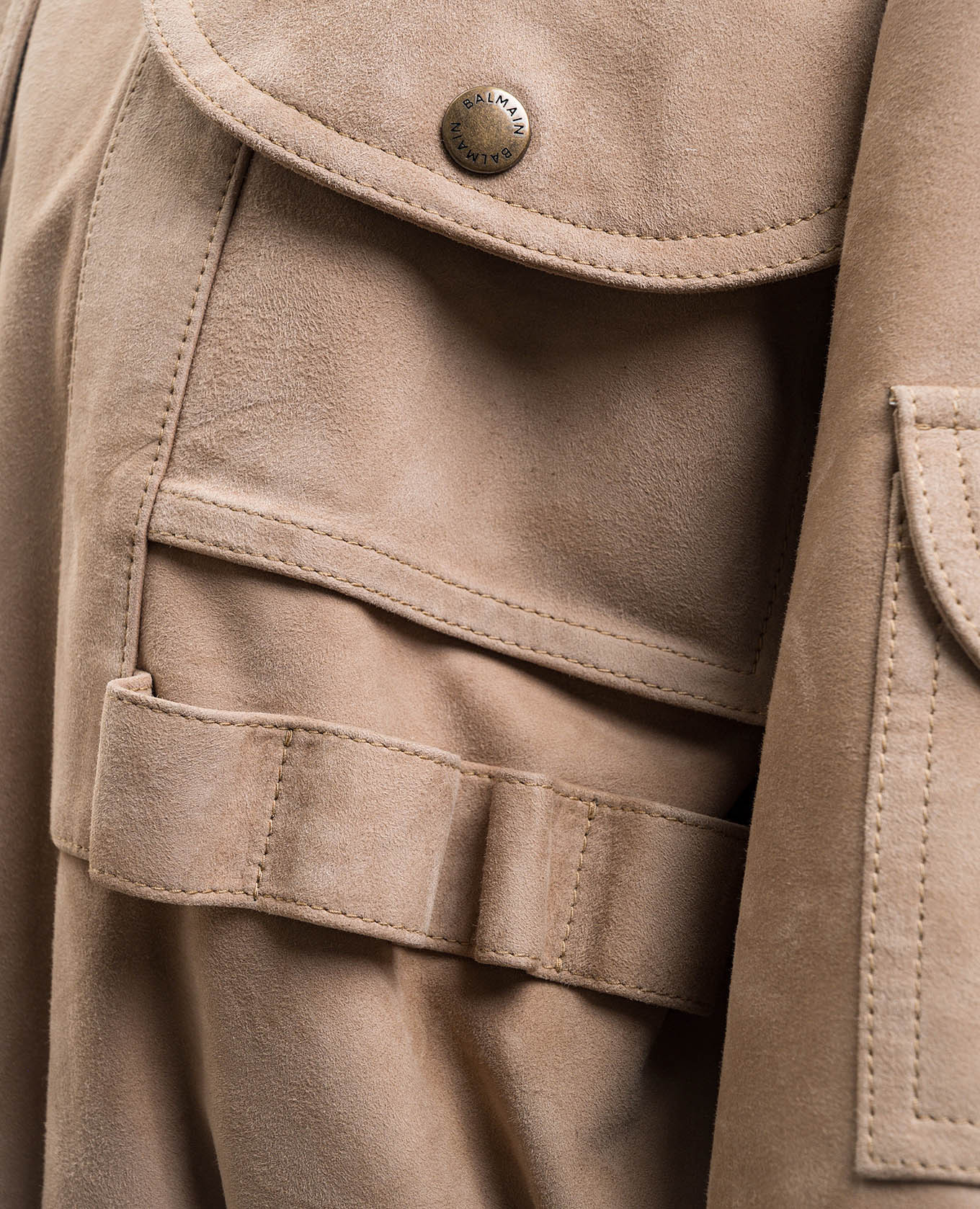 

Beige suede jacket Balmain