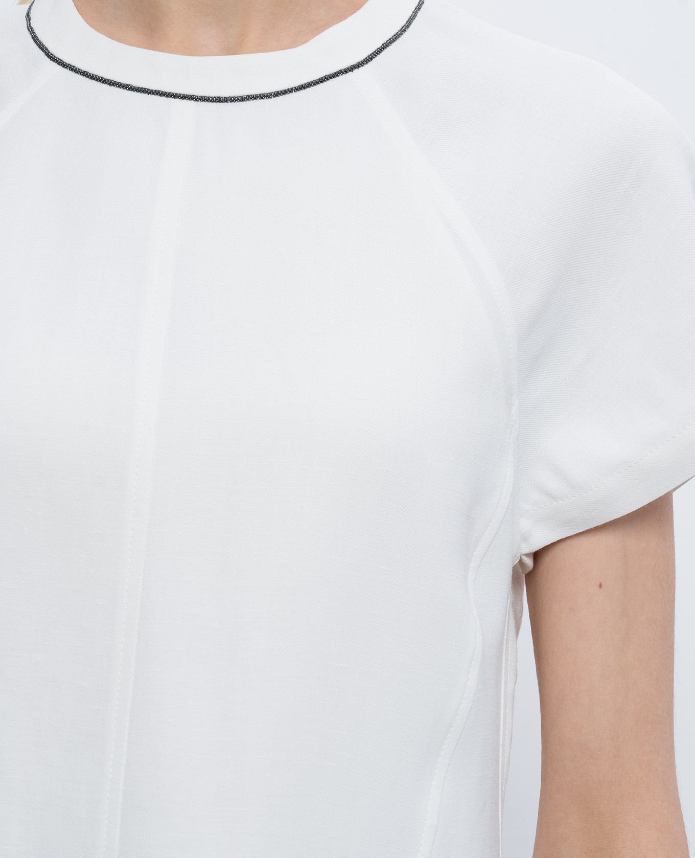 

White mini dress with linen Brunello Cucinelli