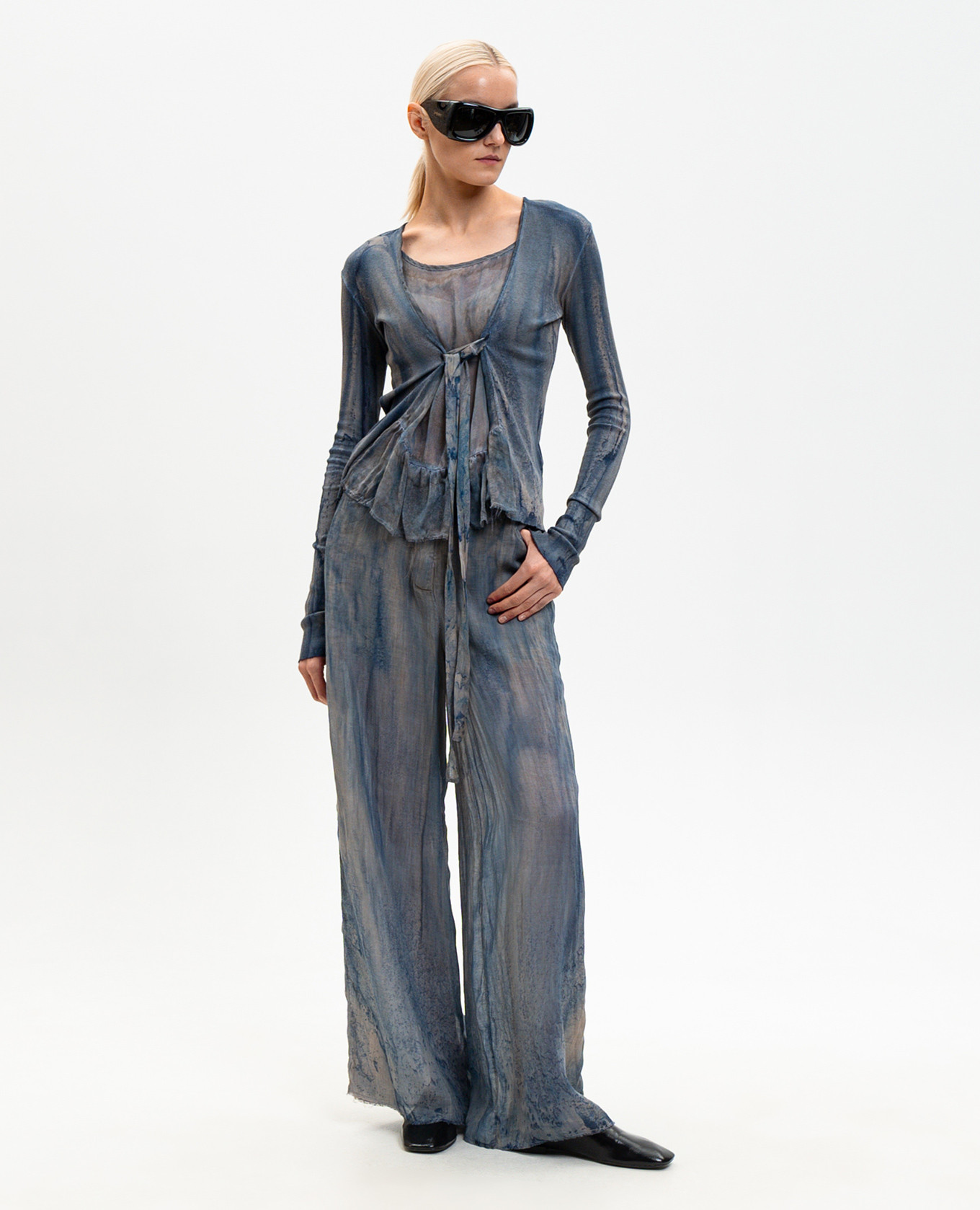 

Blue blouse with silk Masnada