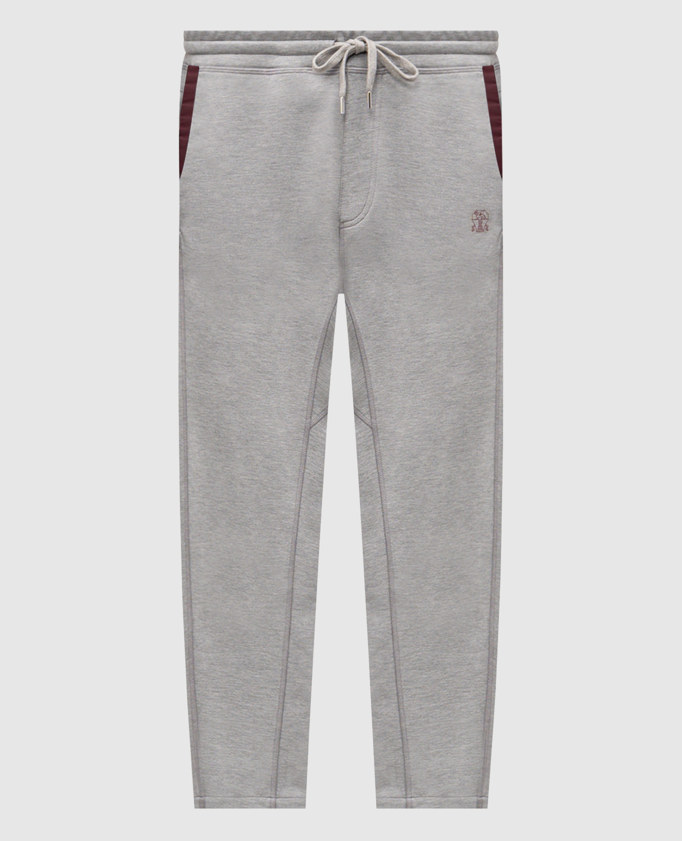 

Grey melange sweatpants with logo print Brunello Cucinelli